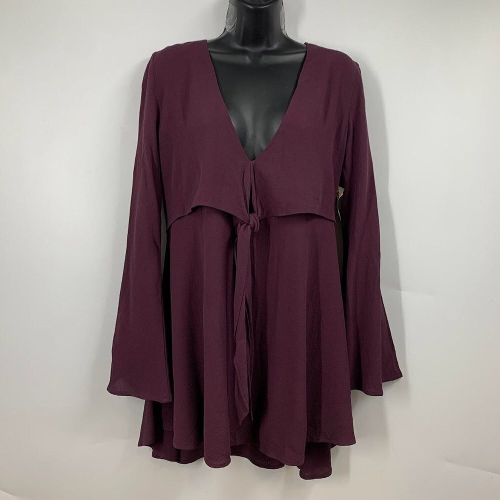 Flynn Skye Women's London Bell Sleeves Rayon Mini Dress Size S NWT $140